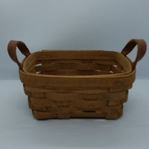 Vintage 1986 Longaberger Small Tea Basket Loops